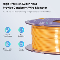 Filament d'imprimante 3D NAGA Silk Dual Color PLA 1,75 mm, bobine de 1 kg, finition brillante soyeuse, filament d'imprimante 3D brillant or argent