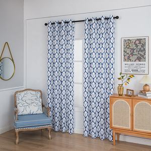 ผ้าม่านโพลีเอสเตอร์พิมพ์ลายโปร่งแสงสำหรับห้องนั่งเล่นในโรงแรม ขายดี ลายพิมพ์ทั้งผืน ใช้ได้ทุกฤดู - Product Image 5