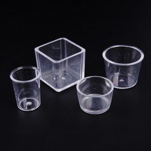 Mini plastic simulation pudding cups, jelly cups, transparent cups, small square <b>boxes</b>, DIY cream glue clay empty container - Product Image 1
