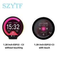 Layar LCD Sentuh Bundar 1,28 Inci, Papan Pengembangan ESP32-C3 dengan Modul IC WiFi & BT