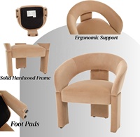 Chaise d'appoint moderne en velours kaki du milieu du siècle fauteuil à dossier rembourré confortable salon pour les chambres du salon