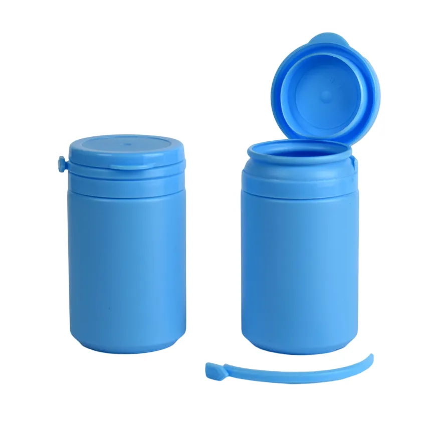HDPE 의학 알약 80ml 플라스틱 병, PE 나사 모자를 가진 다채로운 플라스틱 병