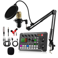 Table de Mixage Streaming, Carte Son Audio de Diffusion pour Podcast et Jeu, Mixeur Audio MIC avec Microphone F998 pour PC de Streaming