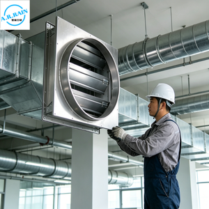 Régulateur de refoulement carré à rond 200x200mm, Vanne <span class=keywords><strong>anti</strong></span>-<span class=keywords><strong>retour</strong></span> en acier galvanisé pour la <span class=keywords><strong>ventilation</strong></span> CVC - Product Image 1