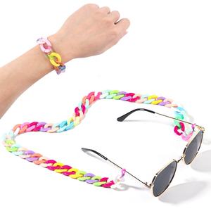 透明シートアクリルカラーチェーン光沢プラスチックオープンチェーンチェーンキーペンダントDIYモバイルジュエリー - Product Image 6