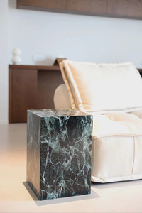 OEM cổ điển marmore Verde Alpi phòng khách sofa đứng tự nhiên ngọc lục bảo Cube trang trí plinth màu xanh lá cây đá cẩm thạch vuông bên bảng - Product Image 3