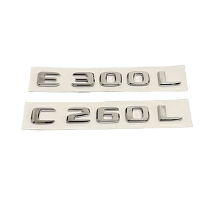 Lettres de voiture 3D en ABS réutilisables pour Mercedes E180L/E220L/E260L/E320L/E400L, emblème, logo, badge, autocollant de coffre, noir brillant, garantie 1 an - Product Image 1