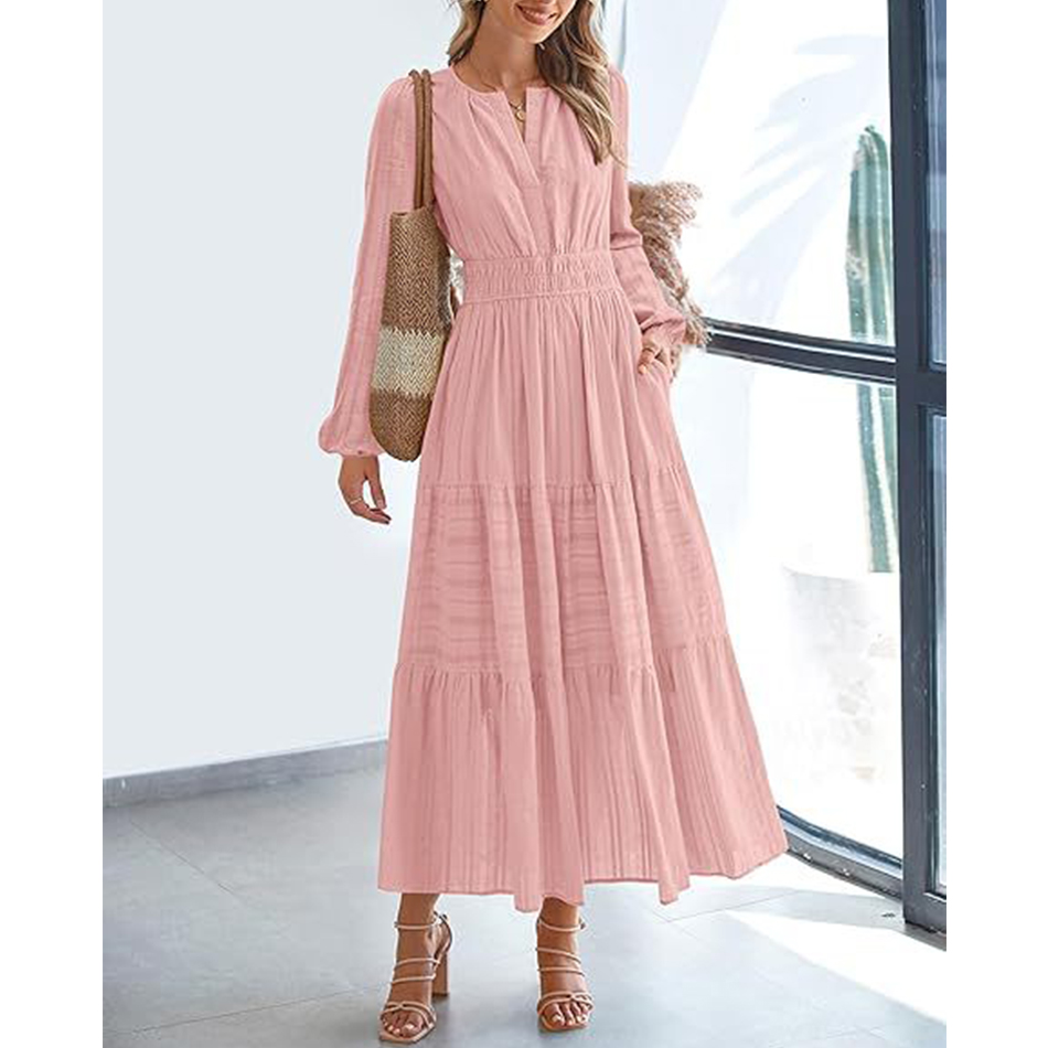 Wholesale Women's Summer Style Printing Long Sleeves Dress