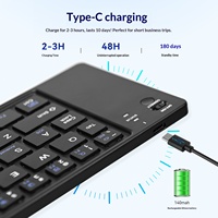 Mini Teclado Plegable Portátil, Teclado Inalámbrico BT Recargable para Viajes, Compatible con Android, Laptop, PC y Tablet