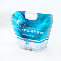Sac à boisson vertical en plastique recyclable et réutilisable de 5 litres, personnalisé, résistant à l'humidité, avec bec verseur pour la bière, le champagne et autres boissons