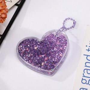 <span class=keywords><strong>Porte</strong></span>-clés Cœur Gonflable en PVC avec Paillettes Brillantes, Décoration de Sac, Pendentif Cœur en Plastique Souple - Product Image 4