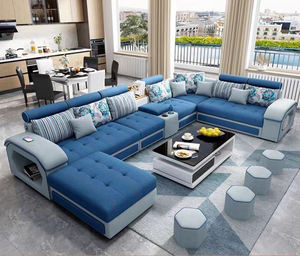 Bộ ghế <span class=keywords><strong>sofa</strong></span> vải cao cấp 7 chỗ ngồi, kiểu mô đun, đa năng, dành cho phòng khách, dạng góc chữ U - Product Image 6