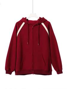 Alta calidad Otoño Invierno 380g abrigo de algodón compuesto hombre estilo universitario Sudadera con capucha hombro cremallera Mujer venta al por mayor Color Suelto - Product Image 6