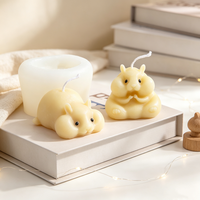 Molde de silicona 3D de hámster gordo y lindo para velas, figura de hámster con mejillas hinchadas, molde de fundición para DIY, adorno de pastel, herramientas de animales adorables.