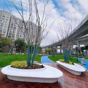 ม้านั่งไฟเบอร์กลาสสำหรับลานบ้าน ดีไซน์ทันสมัย สำหรับโครงการจัดสวนในพื้นที่ชุมชน ทนทาน แข็งแรง - Product Image 5