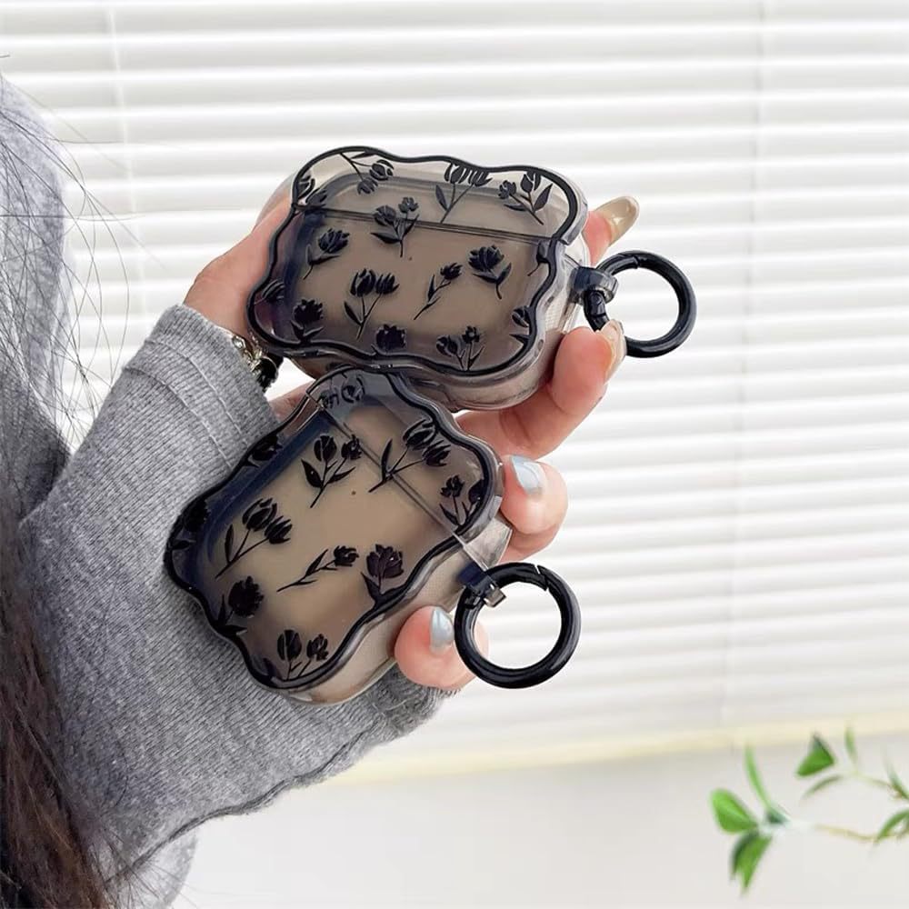 Dark Black Shell Rose Black Circle