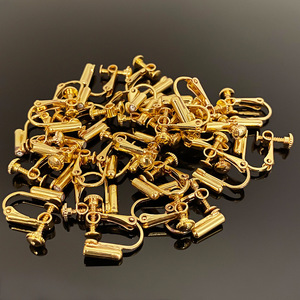 Clip-on Earrings Copper Alloy <b>Screw</b> Type Painless For Unisex Jewelry Making - Product Image 3