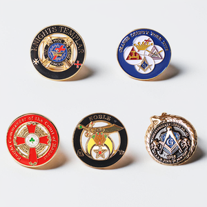 Émail dur 3D Chevaliers <span class=keywords><strong>Templiers</strong></span> Francs-Maçons pour badges - Régalia cérémonielle maçonnique personnalisable - Product Image 2