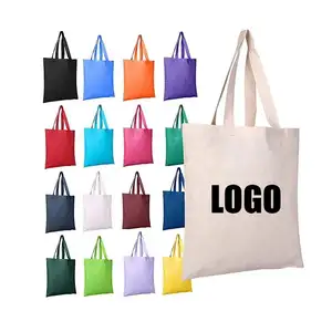 TS Top Quality Wholesale Custom Tote Bags With Custom Printed Logo Canvas Shopper Bag With Zipper Reusable Shopping Canvas Bags