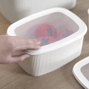 Juego de Recipientes Herméticos Apilables de Plástico para Alimentos, Recipientes Verticales Acanalados a Prueba de Fugas para Almacenamiento en la Cocina - Product Image 6