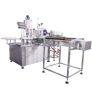 Machine <span class=keywords><strong>de</strong></span> remplissage, <span class=keywords><strong>de</strong></span> bouchage et d'étiquetage automatique haute performance et <span class=keywords><strong>de</strong></span> haute précision pour huiles essentielles/huiles <span class=keywords><strong>de</strong></span> <span class=keywords><strong>CBD</strong></span>, boissons et produits chimiques, destinée aux boîtes métalliques - Product Image 1