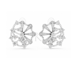 Boucles d'oreilles en diamant ajouré complexe avec fermoir à charnière, bijoux fins élégants et minimalistes, parfaits pour les femmes - Product Image 3