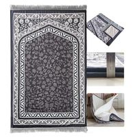 Tapis de prière musulman, tapis de prière 2-en-1 lavable en machine avec housse amovible, mousse épaisse rembourrée Janamaz Sajadah