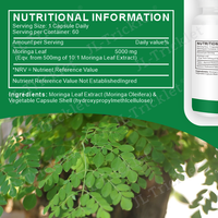 Julong OEM kapsul Moringa antioksidan hijau alami mendukung energi dan kulit kapsul ekstrak bubuk daun Moringa organik