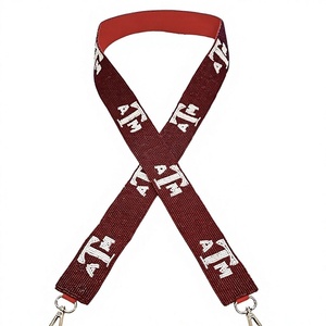 CRYSTAL CRAFT Texas A&M Crochet perlé marron avec logo ATM en relief, accessoire de sac à main vintage, écologique et tendance - Product Image 1