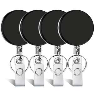 Vendita calda pesante supporto distintivo in plastica avvolgitore carta d'identità in acciaio cavo retrattile portachiavi auto - Product Image 3