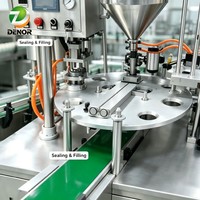 Machine de remplissage rotative semi-automatique pour gobelets, pour lait concentré, café, yaourt, liquides, machine de remplissage et de scellage de gobelets pour les petites entreprises