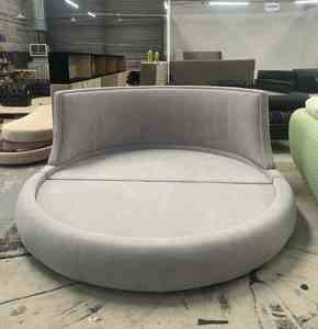 เตียงทรงกลมผ้าเรียบขนาดใหญ่สำหรับเฟอร์นิเจอร์บ้านโรงแรม - Product Image 3