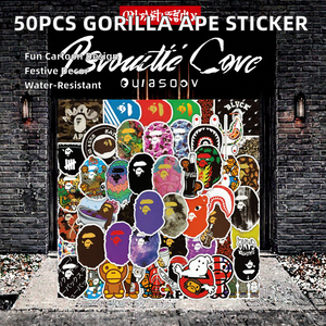 Custom Grappige Trendy Cartoon Gorilla Aap Gestanste Sticker Nieuw Ontwerp Pvc Vinyl Relatiegeschenken Minimum Bestelling 100 Stuks - Product Image 2