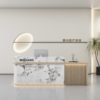 Comptoir de réception intégré moderne et luxueux pour salon de beauté, magasin de vêtements, caisse et bar