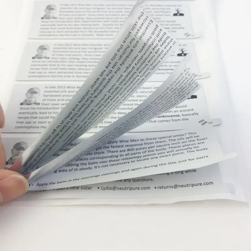 18 Year Manufacture Adhesive Multi Layer Booklet Label Sticker, Multi/Double/3/4 Page Labels with Customized Design