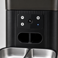 Distributeur automatique intelligent pour animaux de compagnie YAOYUE avec caméra, contrôle des portions programmé par application, 4,5 L, 2 bols en acier inoxydable 304