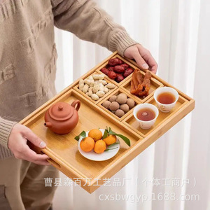 Bandeja de Servir de Madera Maciza, Multifuncional, con Divisiones, para Alimentos, Uso Residencial - Product Image 2