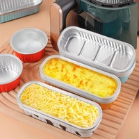 Moules à mini-pains avec couvercles et 50 moules à mini-gâteaux en aluminium de 200 ml (6,8 oz) jetables, rectangulaires, pour la cuisson