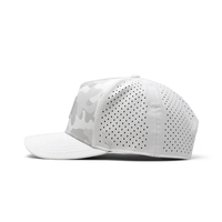 Gorra de Béisbol de 5 Paneles Personalizada con Camuflaje Blanco y Tela Impermeable + Gorra de Golf Estilo M con Logotipo Personalizado y Cuerda para Camionero