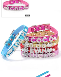 Collar para Perros Juicepet Classic DIY para Gatos Pequeños y Medianos, Material de PU Cómodo, Cintas Impermeables, Acolchado con Letras Impresas, Antideslizante - Product Image 5