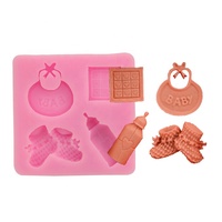 Moules à gâteau DIY en silicone, carrés 3D, classiques, populaires, simples, amusants, avec motifs de bébés, bavoirs, chocolat, biberons et chaussures