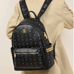Women's Designer Portable Plush Waterproof PU Leather Laptop <b>Backpack</b> Stylish College Business Students Physiological - Product Image 2