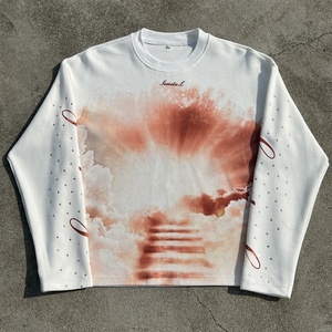 Chemises de créateur streetwear personnalisées de haute qualité, 100% coton, coupe oversize, respirantes, thermiques, à manches longues, motif gaufré - Product Image 1