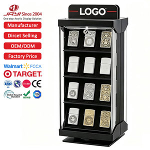 Exhibidor Giratorio de Acrílico de 4 Niveles <span class=keywords><strong>Personalizado</strong></span> de Fábrica para Encendedores <span class=keywords><strong>Zippo</strong></span>, Caja Exhibidora para Tiendas Minoristas - Product Image 1