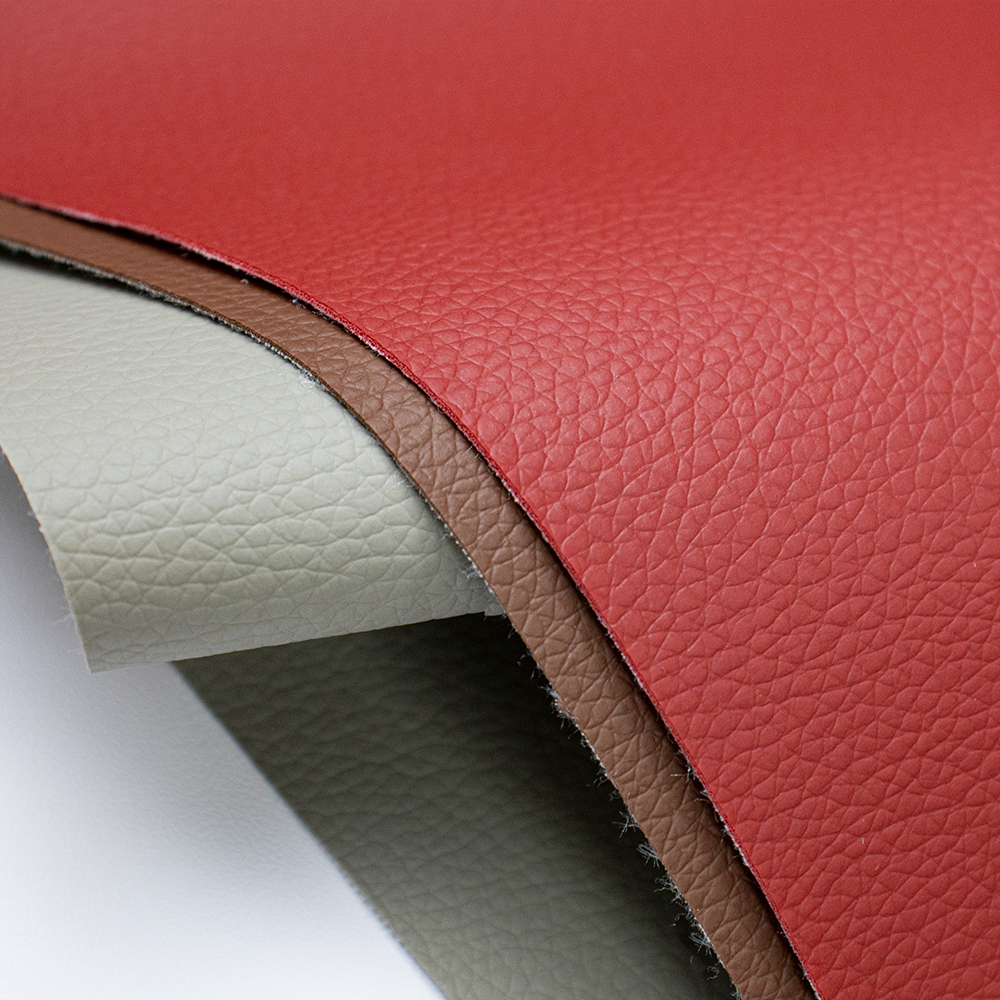 High Quality PVC Synthetic Nappa Leather Car Seat Fabric Water-Resistant Embossed Faux Polyester Knitted Backing