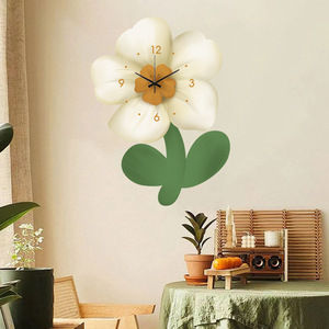 Moderno <span class=keywords><strong>orologio</strong></span> in porcellana di cristallo semplice <span class=keywords><strong>forma</strong></span> creativa a <span class=keywords><strong>forma</strong></span> di petalo con ago muto Display decorazione Premium per il ristorante - Product Image 5