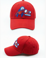 Casquette de baseball six panneaux pour enfants avec motif de petite voiture mignonne, ajustable pour garçons et filles, idéale pour les jeux en extérieur