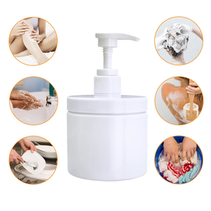 Bouteilles de shampooing en plastique HDPE rondes blanches personnalisées de 300 ml pour emballages de lotion cosmétique, gel douche, nettoyant pour le corps, crème pour le visage - Product Image 5