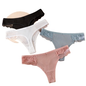 Lencería Sexy de Encaje Rojo Hermoso para Mujer, Diseño Sexy, Venta al por Mayor, Talla Única, Modal/Algodón, Ecológica, Transpirable, Bordado 3D, Tanga - Product Image 2
