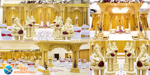 มณฑปงานแต่งงานสีทองสำหรับขาย - ดีไซน์ทรงสี่เหลี่ยมสุดพิเศษพร้อมเสา FRP โดดเด่น โครงสร้างทันสมัยน้ำหนักเบา - Product Image 2